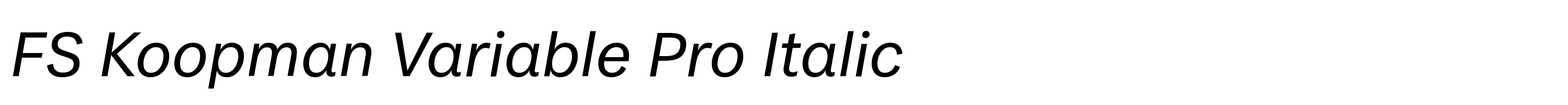 FS Koopman Variable Pro Italic
